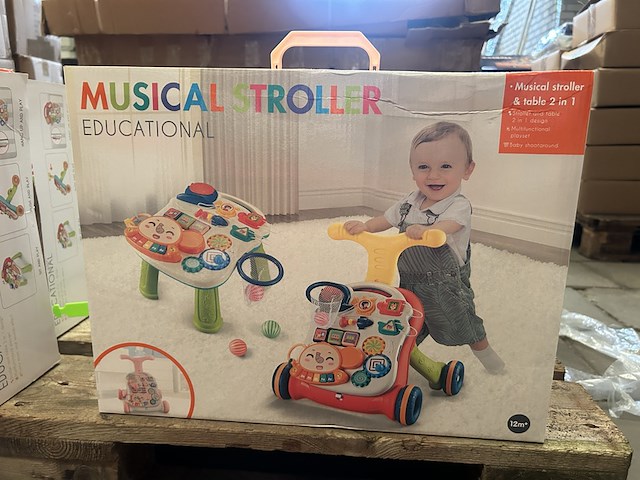 5x 2-in-1 baby walker/loopwagen (loopwagen en speeltafel), musical stroller - afbeelding 1 van  4