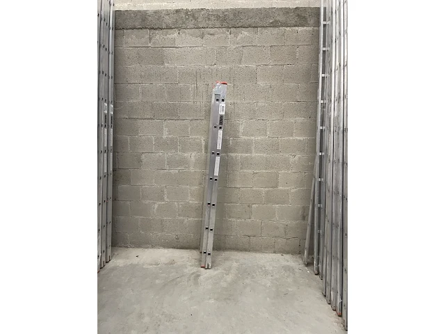 5x 2x7 dubbele ladder tüv gekeurd, nieuw in verpakking - aluminium- 3,01 meter, b7202, grijs / chroom, 2022 - afbeelding 1 van  1
