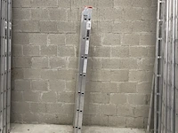 5x 2x7 dubbele ladder tüv gekeurd, nieuw in verpakking - aluminium- 3,01 meter, b7202, grijs / chroom, 2022 - afbeelding 1 van  1