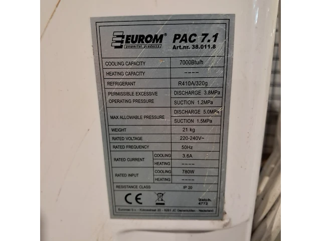 5x airco, eurom, tristar, coolfair, qlima - afbeelding 9 van  11
