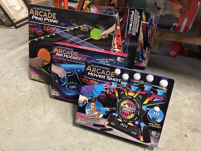 5x arcade speelgoed electronic arcade, ping pong, air hockey, hover shot - afbeelding 1 van  4