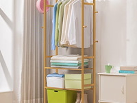 5x bamboe kledingrek/kapstok 70x30x170 cm i-wannahave - afbeelding 2 van  4