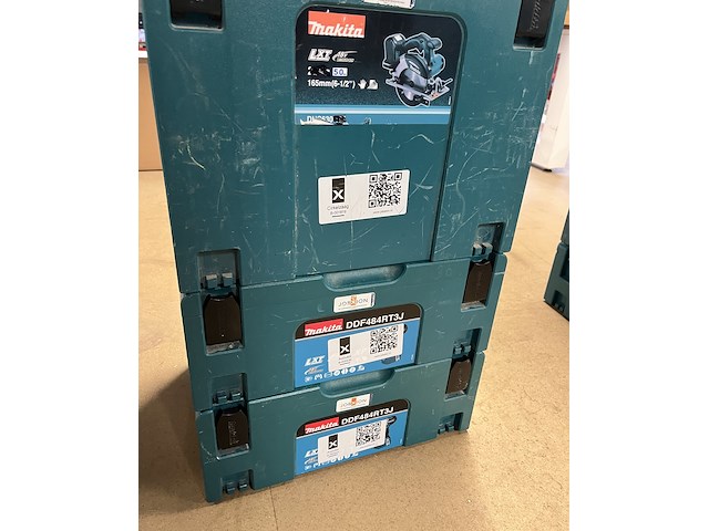5x bouwgereedschap, 1x 18v accu, 1x lader, m-boxen makita, 1x djv182zj, 1x dhr242zjv, 1x dhs630zj, 2x ddf484rt3j - afbeelding 4 van  6