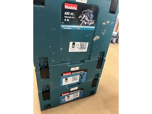 5x bouwgereedschap, 1x 18v accu, 1x lader, m-boxen makita, 1x djv182zj, 1x dhr242zjv, 1x dhs630zj, 2x ddf484rt3j - afbeelding 4 van  5