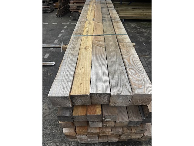 5x douglas paal | fijnbezaagd , 15 x 15 x 400 cm - afbeelding 1 van  3