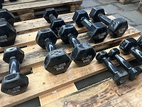 5x dumbbell set 2x 1kg, 2x 3kg, 2x 3kg, 2x 6kg, 2x 7kg, 1x los 5 kg, 1x los 10kg active panther - afbeelding 4 van  6