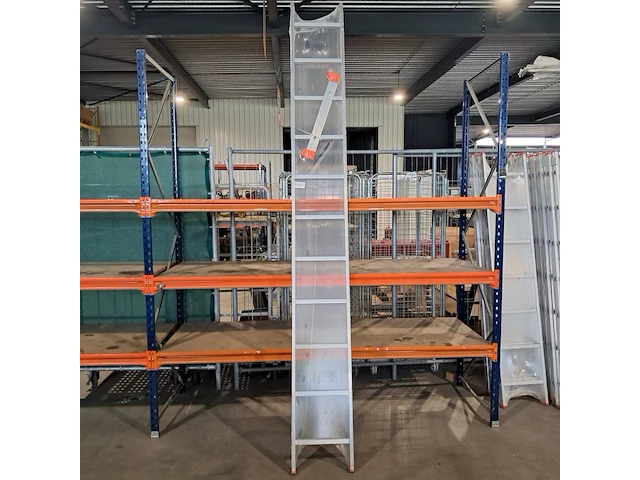 5x enkele ladder 11 treden aluminium, grijs / chroom, 2022 - afbeelding 1 van  3