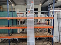 5x enkele ladder 11 treden aluminium, grijs / chroom, 2022 - afbeelding 1 van  3