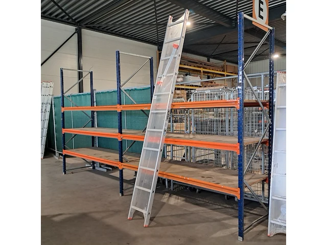 5x enkele ladder 11 treden aluminium, grijs / chroom, 2022 - afbeelding 2 van  3