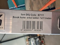 5x enkele ladder 11 treden aluminium, grijs / chroom, 2022 - afbeelding 3 van  3