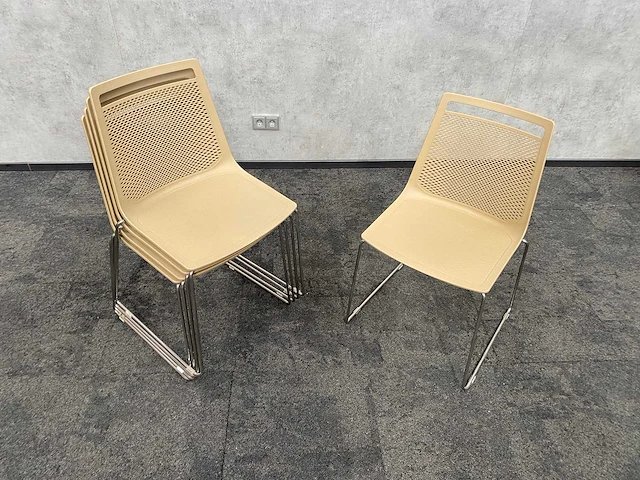 5x gaber akami - nestelbare kantinestoel - beige - afbeelding 7 van  7