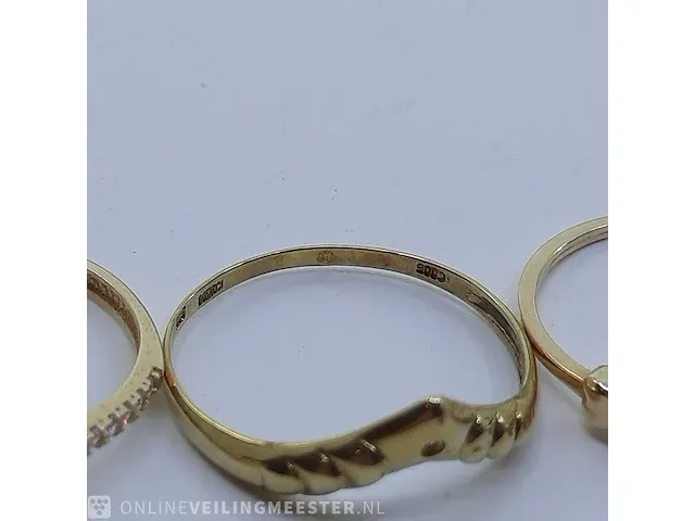 5x gouden ring, 14 karaats - afbeelding 2 van  11