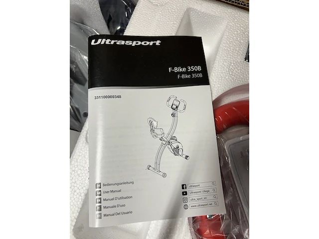 5x hometrainer opvouwbaar ultrasport, f-bike 200b, zwart/rood - afbeelding 6 van  9