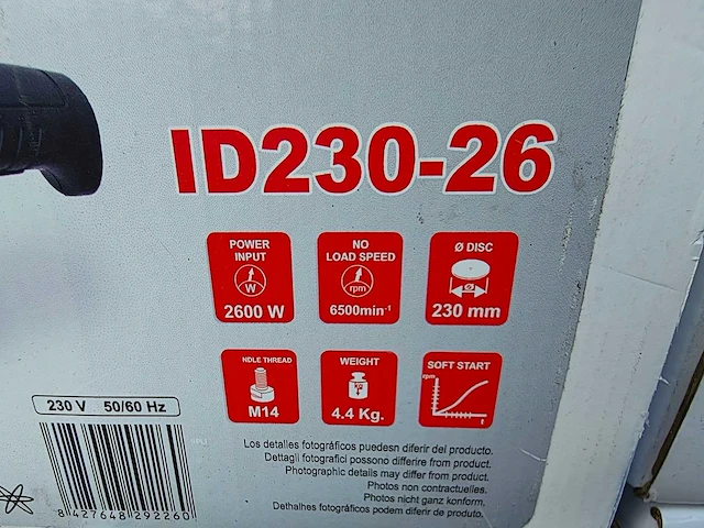 5x interdiamant - haakse slijpmachine 230mm - afbeelding 7 van  8
