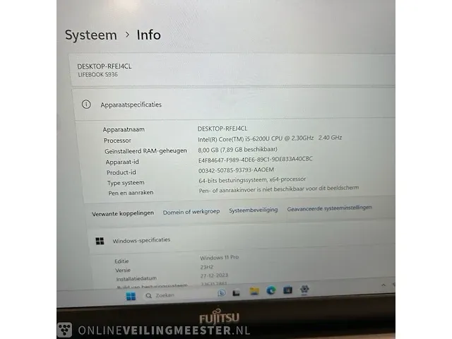 5x laptop fujitsu , lifebook s936 - afbeelding 8 van  8