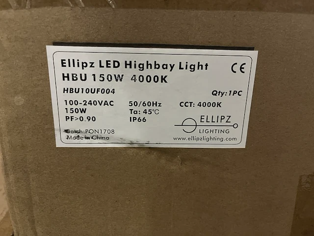 5x led highbay light hbu/bouwlamp 150w 4000k ip66 - afbeelding 4 van  4