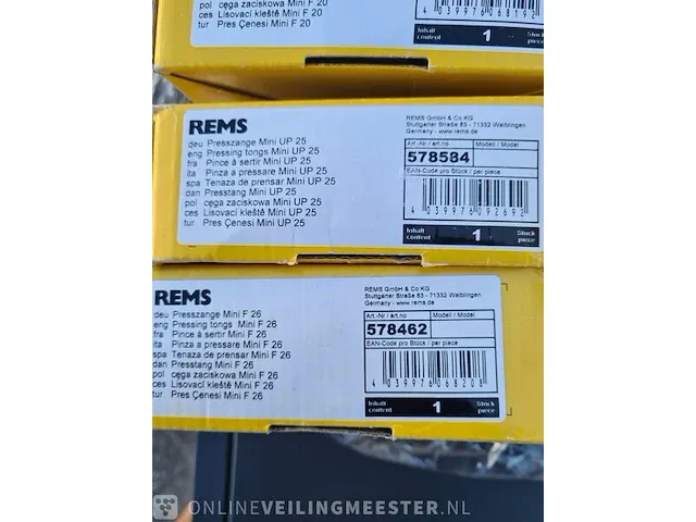 5x mini persbek rems, f 16, f 20, f 26, up 20, up 25, donkergrijs / antraciet, bouwjaar 2021 - afbeelding 2 van  4