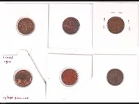 5x munten koningin wilhelmina , 1914-1942 - afbeelding 2 van  2