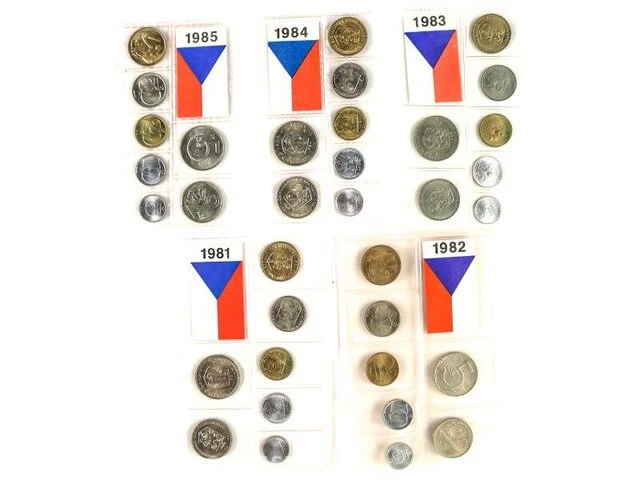 5x muntsets tsjecho-slowakije 1981-1985 - afbeelding 1 van  1