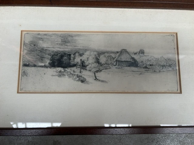 5x oude tekening in lijst - afbeelding 3 van  5