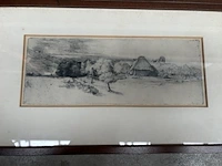 5x oude tekening in lijst - afbeelding 3 van  5