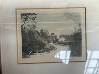 5x oude tekening in lijst - afbeelding 5 van  5