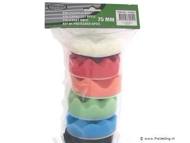 5x polijstset 6 dlg ø75mm - afbeelding 1 van  2