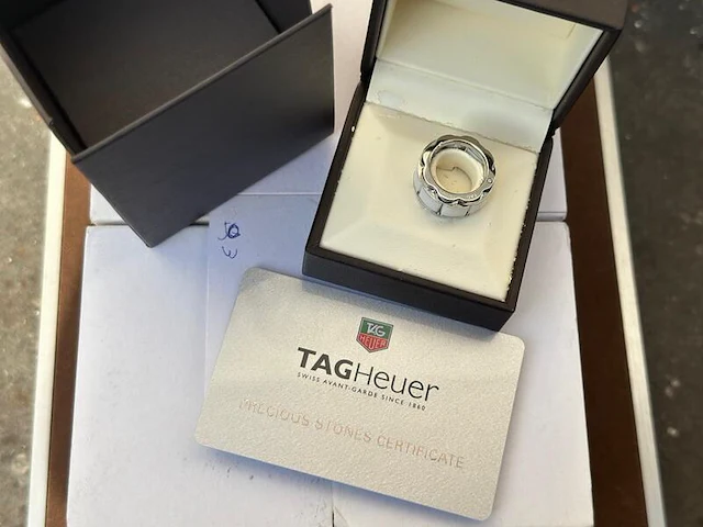 5x ring, tag heuer, wit/staal - afbeelding 1 van  5