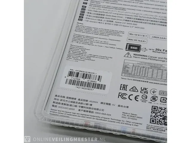 5x solid state drive apacer, a350x 2.5" sataii 6gb/s 256gb - afbeelding 5 van  5