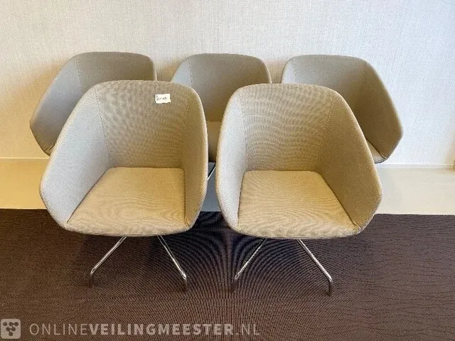 5x vergaderstoel roels, grijs - afbeelding 1 van  9
