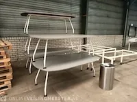 5x vergadertafel 210cm, 3x mobiele tafel frame en rvs afvalbak - afbeelding 3 van  11