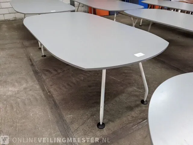 5x vergadertafel 210cm, 3x mobiele tafel frame en rvs afvalbak - afbeelding 5 van  11