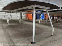 5x vergadertafel 210cm, 3x mobiele tafel frame en rvs afvalbak - afbeelding 6 van  11