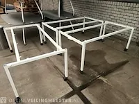 5x vergadertafel 210cm, 3x mobiele tafel frame en rvs afvalbak - afbeelding 9 van  11
