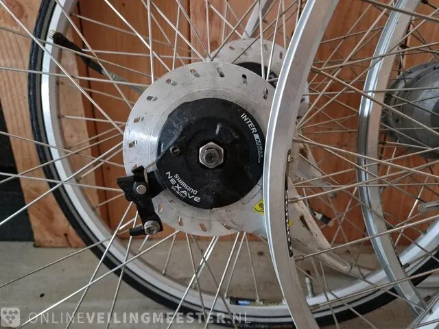 5x voorwiel met motor gazelle, zilver - afbeelding 2 van  7