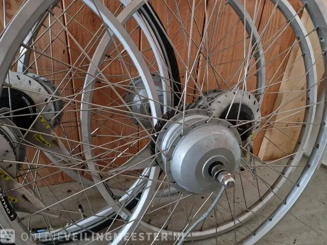 5x voorwiel met motor gazelle, zilver - afbeelding 3 van  7