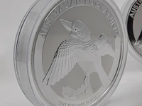 5x zilveren munt elizabeth ii, australian kookaburra - afbeelding 2 van  14