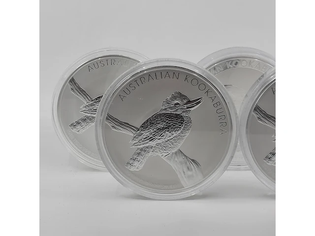 5x zilveren munt elizabeth ii, australian kookaburra - afbeelding 7 van  14