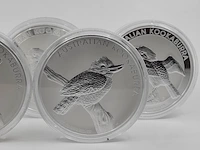 5x zilveren munt elizabeth ii, australian kookaburra - afbeelding 8 van  14