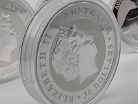 5x zilveren munt elizabeth ii, australian kookaburra - afbeelding 12 van  14