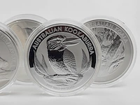 5x zilveren munt elizabeth ii, o.a australian kookaburra / australian koala - afbeelding 9 van  15