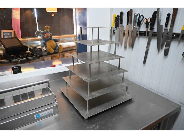 6-delige rvs bruidstaart etagiére - afbeelding 1 van  3