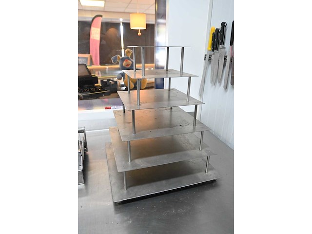 6-delige rvs bruidstaart etagiére - afbeelding 2 van  3