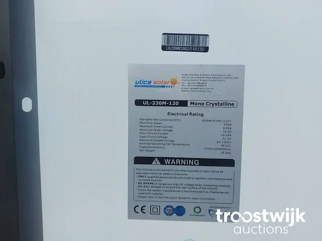 6 full black ulica solar ul-330 zonnepanelen en 1 growatt mic-2000 tl-x omvormer (1-fase) - afbeelding 5 van  7