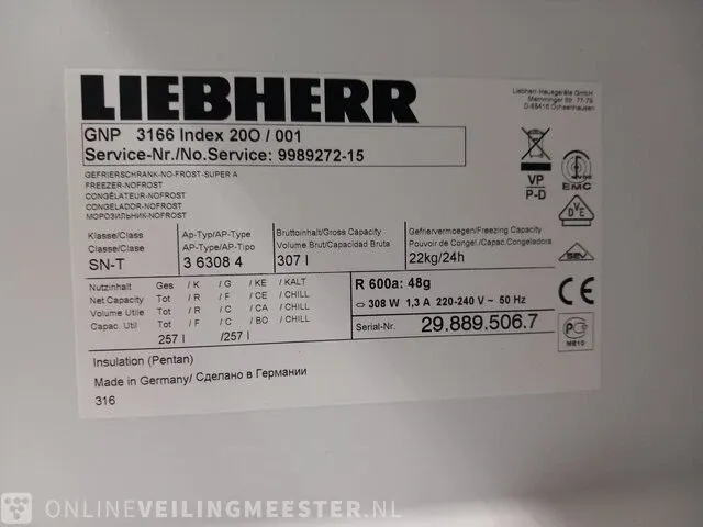 6-laden vriezer no-frost liebherr, gnp3166 - afbeelding 5 van  13