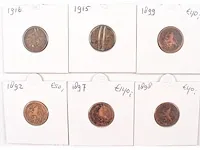 6 munten koningin wilhelmina 1892-1916 - afbeelding 1 van  2