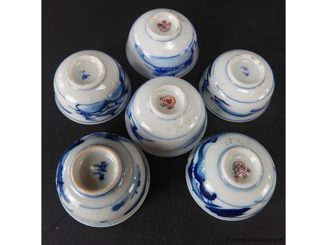 6 oosters porseleinen kommetjes - afbeelding 3 van  3