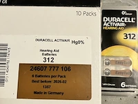 6 pakjes duracell gehoorapparaat batterijen met 6 stuks bruin 312 - afbeelding 3 van  5