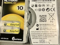 6 pakjes duracell gehoorapparaat batterijen met 6 stuks geel - afbeelding 3 van  5