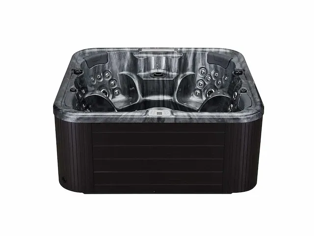 6 persoons outdoor spa 208x208 cm - cloudy black bad / antraciete zijkant - afbeelding 9 van  16